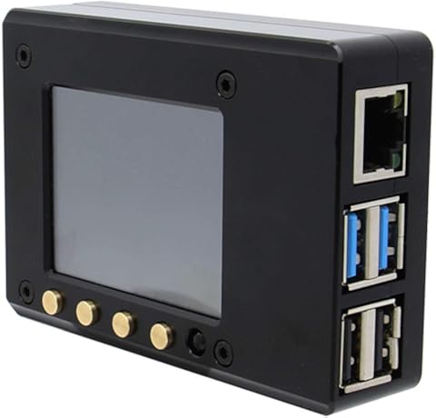 Geekworm For Raspberry Pi 4, 2.4 Inch 240x320 Touch LCD High PPI TFT Screen with Cooling Fan + Aluminum CNC Case Compatible with Raspberry Pi 4 Model B