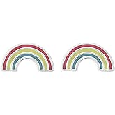 Boma Jewelry Sterling Silver Resin Rainbow Stud Earrings