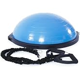 BOSU Pro Balance Trainer, Half-Ball Training Equipment, 300 lb Capacity, Stability Exercise Tool with Resistance Bands Non-Slip Base