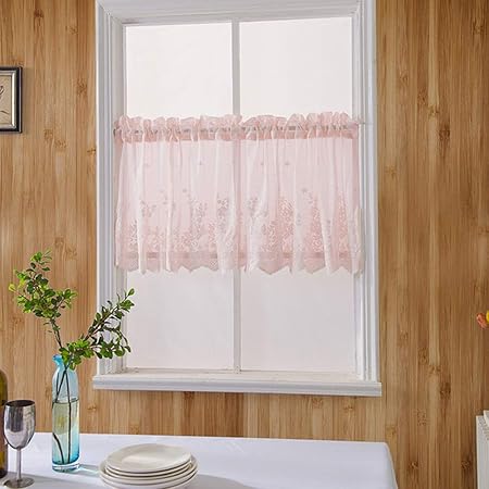 Amazon De Springisso Kuche Vorhang Handgemachte Gestickte Blumen