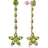 Galaxy Gold GG 14k Solid Rose Gold Chandelier Earrings with Peridots