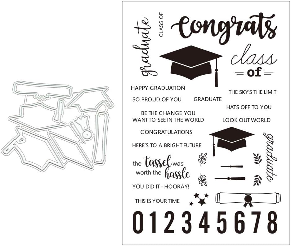 UNFAI Graduation Cap Metal Cutting Dies Stencils for DIY Scrapbooking Album Paper Card Crafts Embossing
