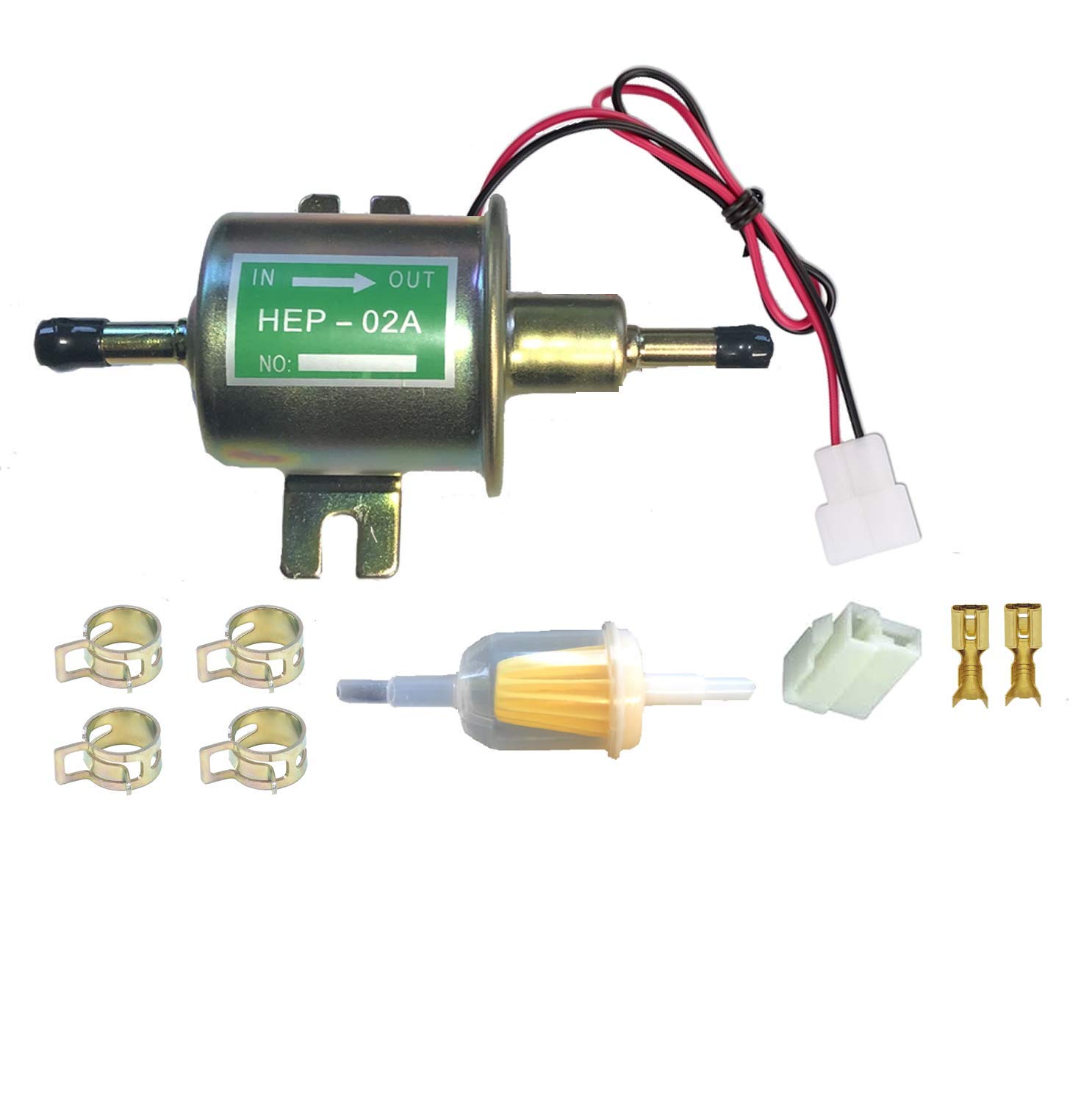 Eseno 12v Brass Inline Low Pressure 0.03-0.06mpa (4.35-8.7psi) Electric Fuel Pump