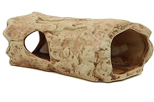 ALEGI Aquarium Decorations Log Betta Fish Tank Accessories Ceramic Cave, Betta Fish Toys Decor Hideout for Shrimp Cichlid Hiding Breeding