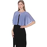 Baoqiya Capelets for women Chiffon Cape Soft Shawls and Wraps Wedding Capes 1920s flapper Cover Up