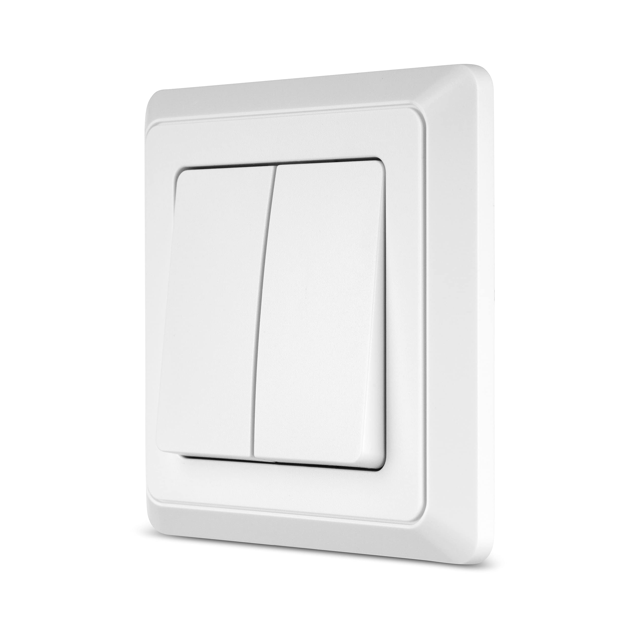 REV PrimaLuxe Flush-Mounted Light Switch, Series Switch, Complete with Frame, White — image 1
