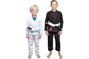 Gold BJJ Kids Jiu Jitsu Gi (White Belt Included) - Aeroweave Lightweight Youth Uniform for Boys and Girls