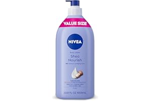 NIVEA Shea Nourish Body Lotion for Dry Skin with Hyaluronic Acid, Shea Butter and Deep Nourishing Serum, 48-Hour Body Moisturizer, 33.8 Fl Oz Pump Bottle