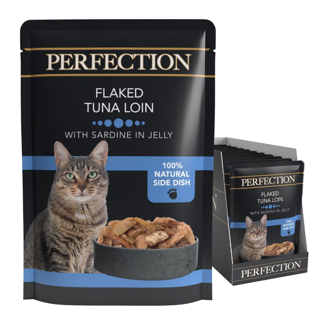 HiLife PERFECTION - Wet Cat Food - Flaked Tuna Loin with Sardine in Jelly - Natural Ingredients Grain Free, 18 x 70 g Pouches