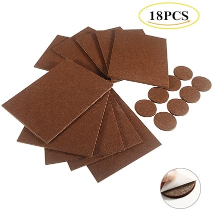 LinTimes Furniture Pads - 18 Pcs Self-Stick Felt Furniture Pads Protector Furniture Sliders with 3M Super Adhesive for Hard Surfaces - Cut into any Shape