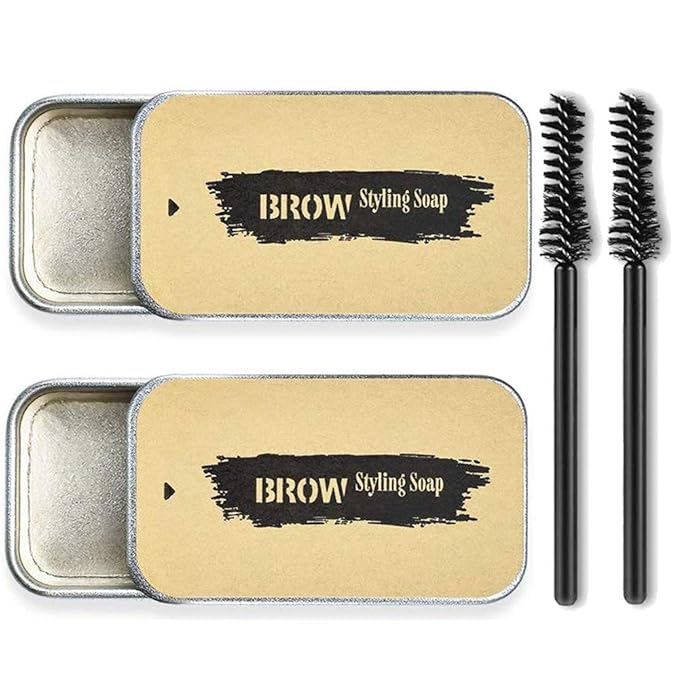 2 Packs Eyebrow Soap Kit Eye Brow Styling Soap Set Long Lasting Waterproof Smudge