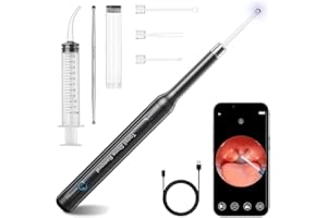 B.URHERO Tonsil Stone Removal Kit with Camera- 2025 Upgraded Tonsil Stone Remover Tool Connect with WIFI - Visual Led Light Tonsillolith Removal Tool with 4 Head Attachments (Black)