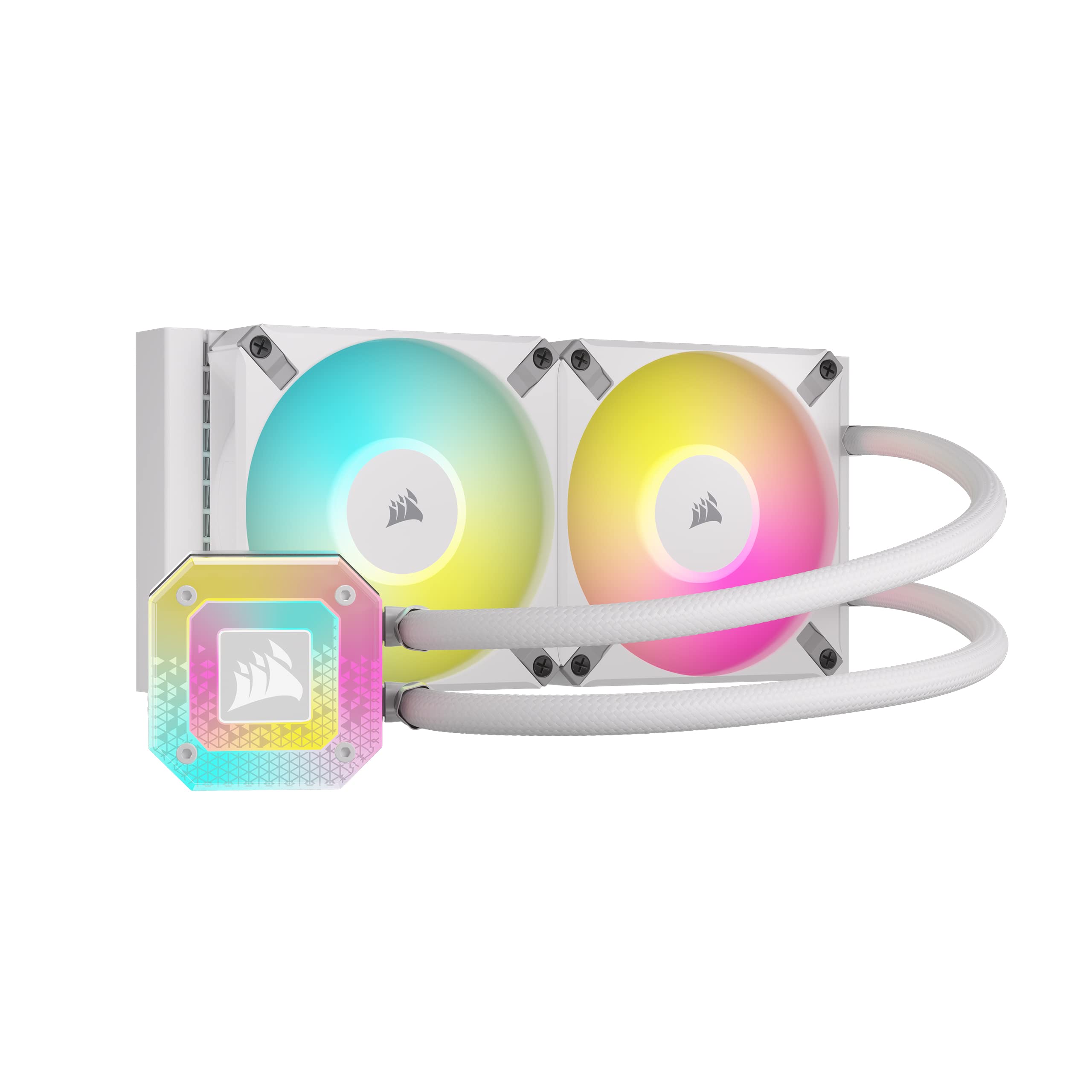 Corsair iCUE H100i ELITE CAPELLIX XT Liquid CPU Cooler - Two AF120 RGB ELITE Fans - 240mm Radiator - Intel® LGA 1700, 1200, 115X, 2066, AMD® AM5, AM4 - Included iCUE COMMANDER CORE - White