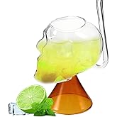 JECOMPRIS Skull Wine Cup with Built-in Straw 8.8Oz Creative Cocktail Glass for Halloween Party Whiskey Margarita Juice Household Bar Use