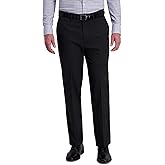 Haggar Men's J.M. Sharkskin Superflex Waist Flat Front Dress Pant, Medium Grey, 38Wx32L