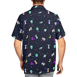 HUGLAZY Space Shirt for Men Alien Oufit Novelty UFO