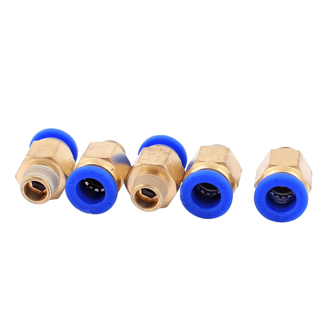 Sourcingmap® 5pcs 1/8BSP Male to 8mm OD Push in Quick Release Air Pneumatic Fitting