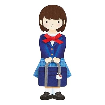 Amazon 入園入学カード 中学 高校入学祝い ハローキティ 学生服