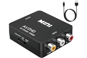 RCA to HDMI,AV to HDMI Converter,1080P Mini RCA Composite CVBS Video Audio Converter Adapter Supporting PAL/NTSC for TV/PC/Wi