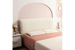 EFELIM Velvet Bed Headboard Slipcover Twin Queen Full California King Headboard Cover Thicken Dustproof Protector Cover for Home Decor Washable (Off-White,Full:130cm/51in)