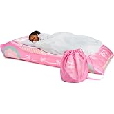 FUNBOY Barbie Kids Twin Inflatable Travel Bed &amp; Air Mattress | Inflatable Air Mattress, Portable Floor Blow Up Bed, Carrying Storage Bag, Camping &amp; Home Use