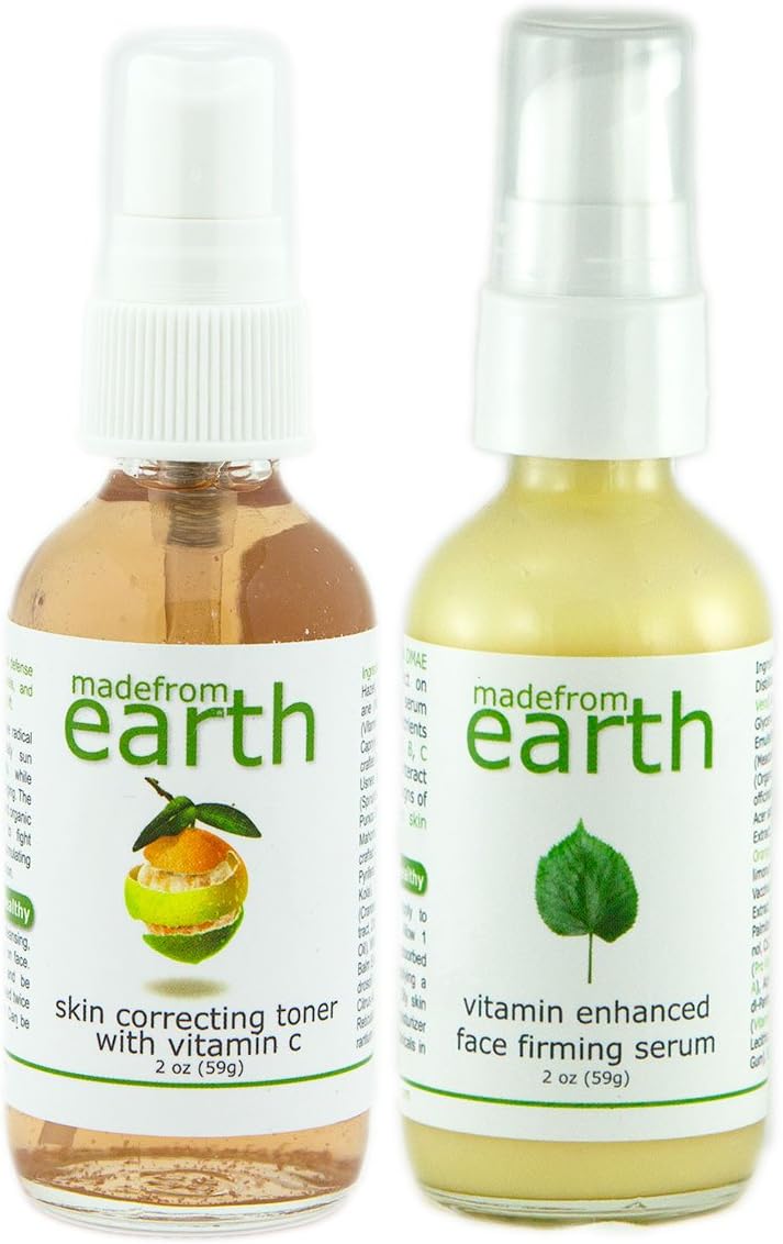 2 Step Wrinkle Firming Set - Vitamin Firming Serum and Resurfacing Toner