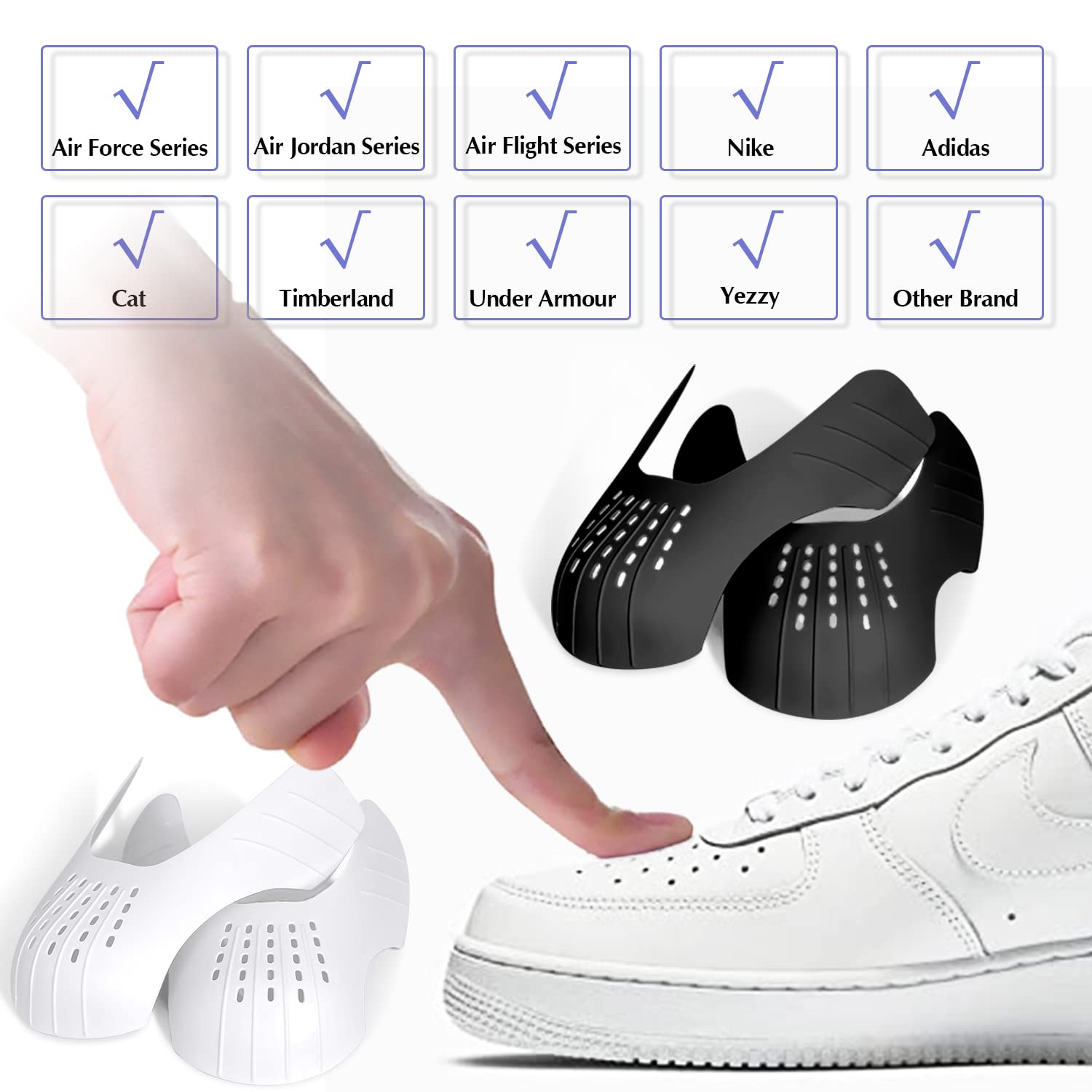 GORYGOLD Crease Protector for Sneaker Shoes, Anti Crease Shoe Guard for Jordans, Air Force 1, Size for Men Women Youth Kids