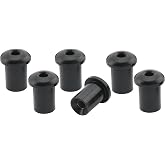 Musiclily Pro 5mm Steel Guitar Top Mounting String Ferrules, Black 6 Pcs | for Electric Guitar