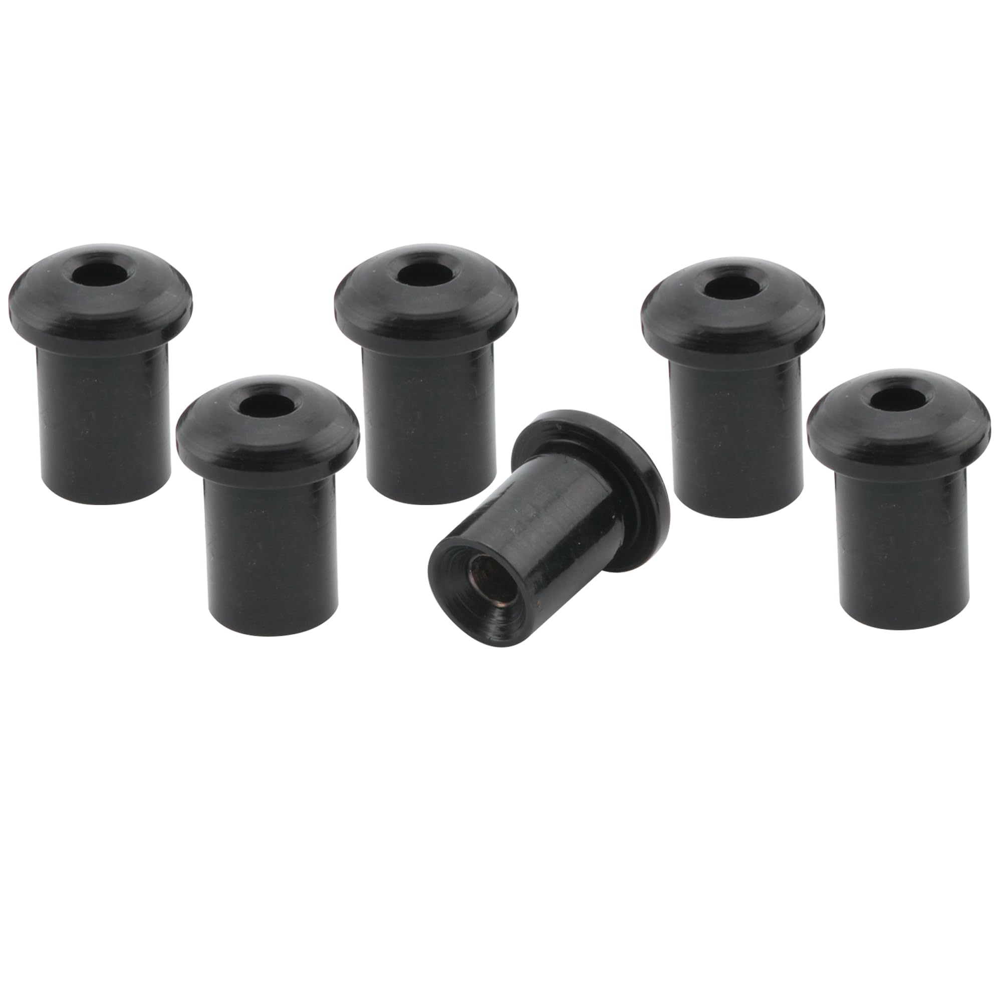Musiclily Pro 5mm Steel Top Mounting String Ferrules for Electric Guitar, Black (Set of 6)