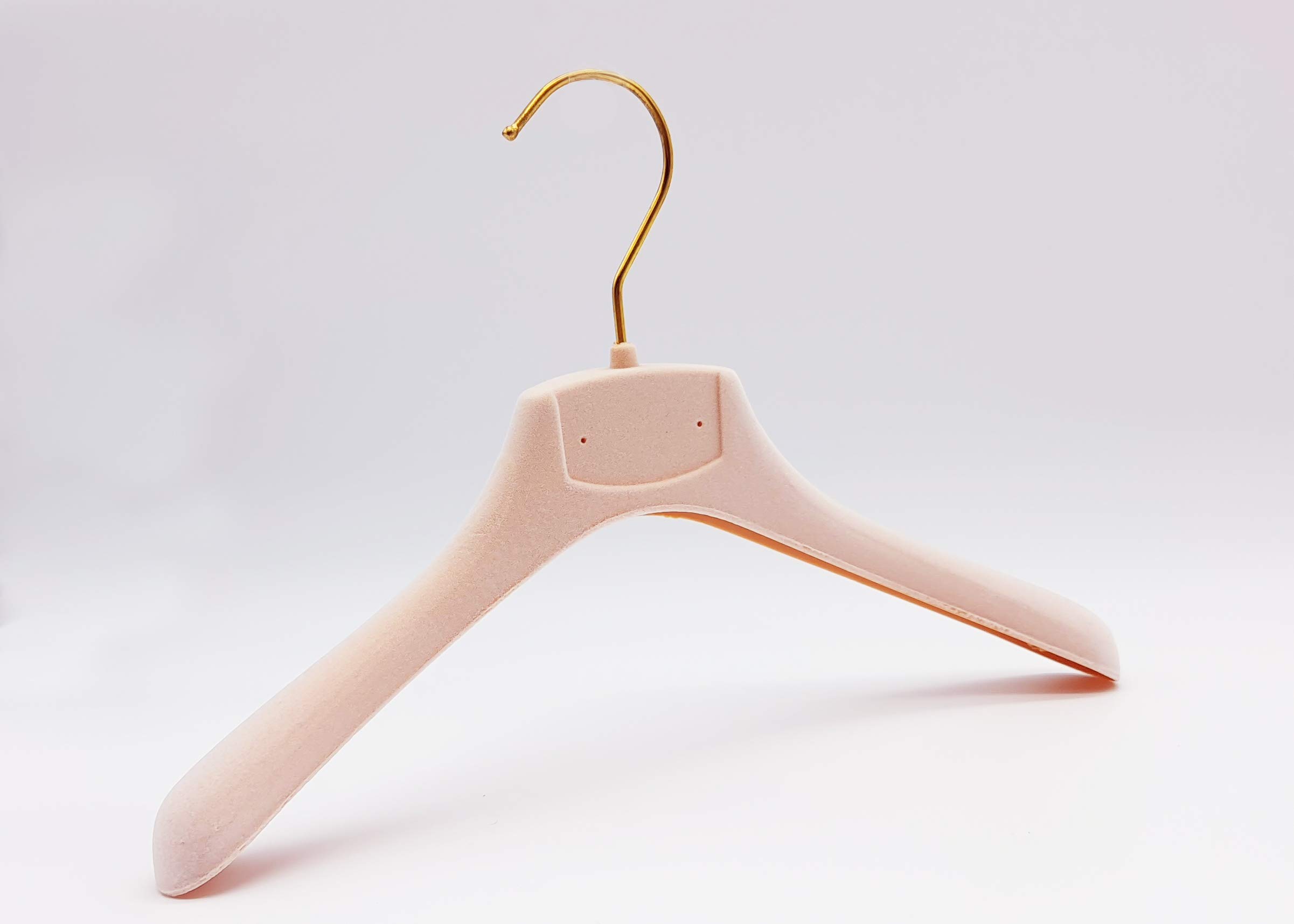 5 Non-Slip Velvet Hangers Made in Italy for Children Flocked 100% Made in Italy (Pink)