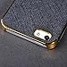 Frame Luxury Leather Chrome Hard Back Case Cover for Iphone 5 5s Black Gold
