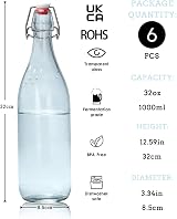 Danmu Art 6PCS Glass Bottles 1000ML Swing Top Airtight Preserve Bottles view 2