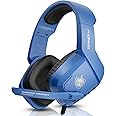 PHOINIKAS Gaming Headset for PS4, PS5, PC, Laptop, Stereo Over Ear Gaming Headphones with Noise-Canceling Mic, Gaming Headsets for XboxOne, Switch, Laptop, Mac, Phone (Navy Blue)