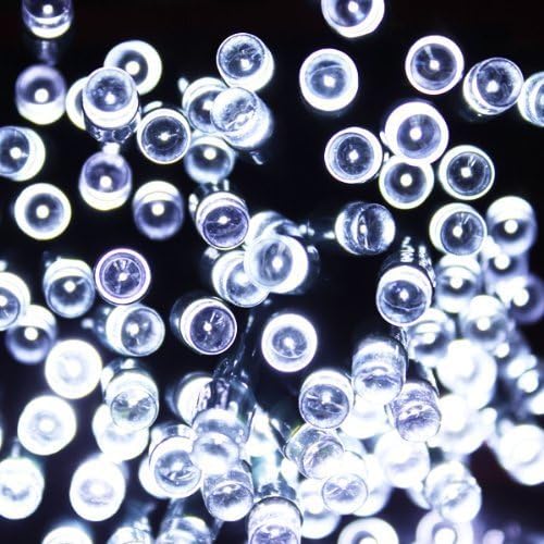 Kowellshine KL-200 Solar Fairy String Lights 57FT 200 LED 7 Modes Waterproof Light-White Solar String Powered String Light With Waterproof Switch for Outdoor Garden Christmas Wedding Party--White