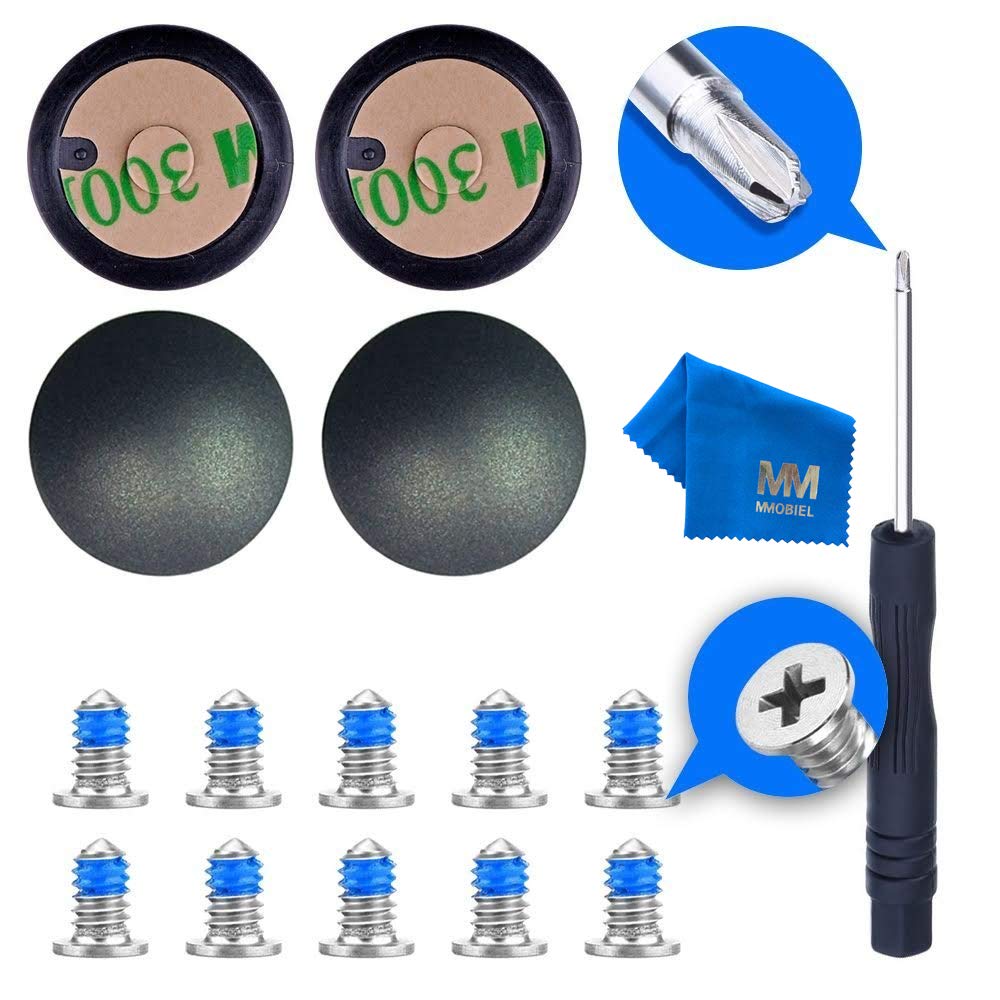 MMOBIEL Bottom Base Rubber Case Foot Compatible with MacBook 13 Inch / 15 Inch - 4 Pcs - A1398, A1425, A1502 - Pro Retina - Black