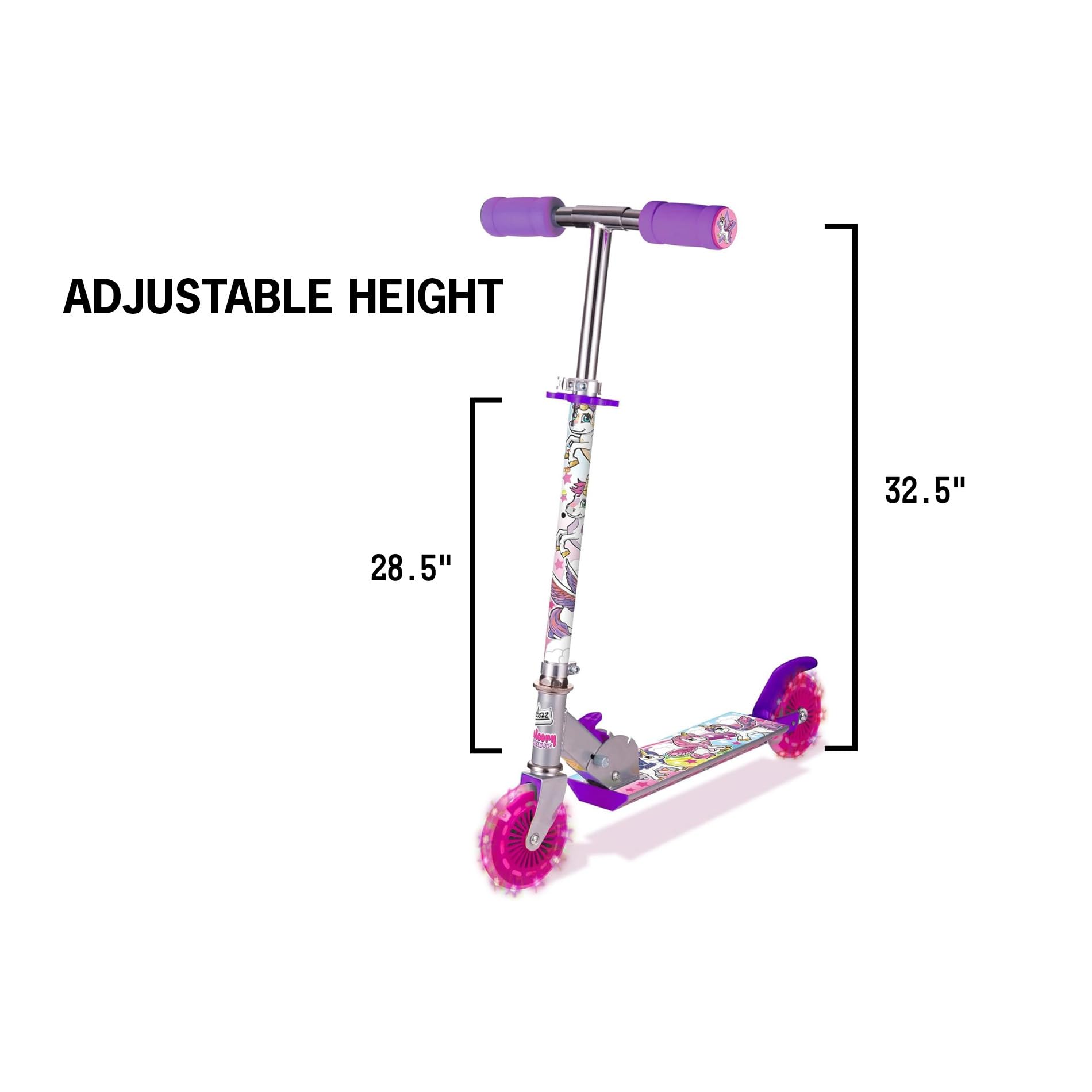Ozbozz Unicorn Scooter with 2 Light UP Wheels