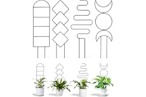 SOUSAC 4 Pack Trellis for Indoor Climbing Plant, Small Metal Outdoor Garden Trellis for Potted Plants, Stake Mini Houseplant Trellis Support for Hoya, Vines, Pothos, Monstera (Black)