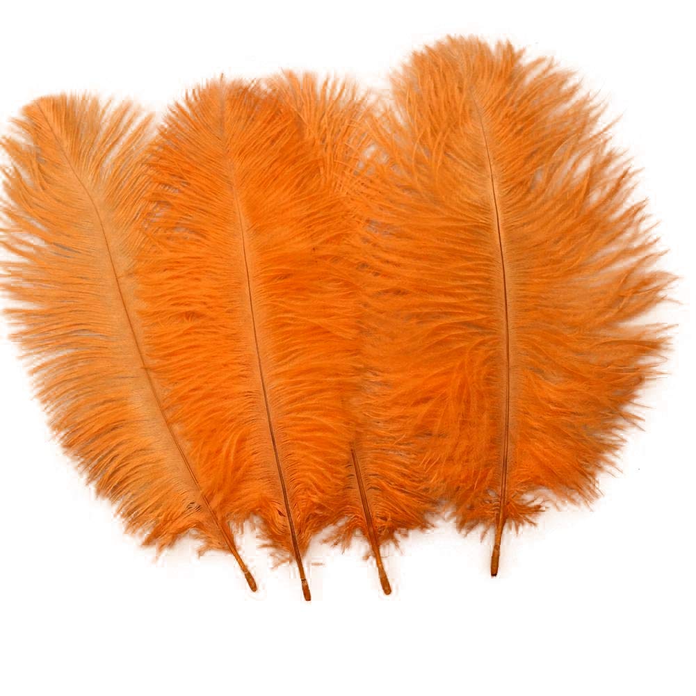 Sowder 20pcs Natural 10-12inch(25-30cm) Ostrich Feathers Plume for Wedding Centerpieces Home Decoration(Orange)