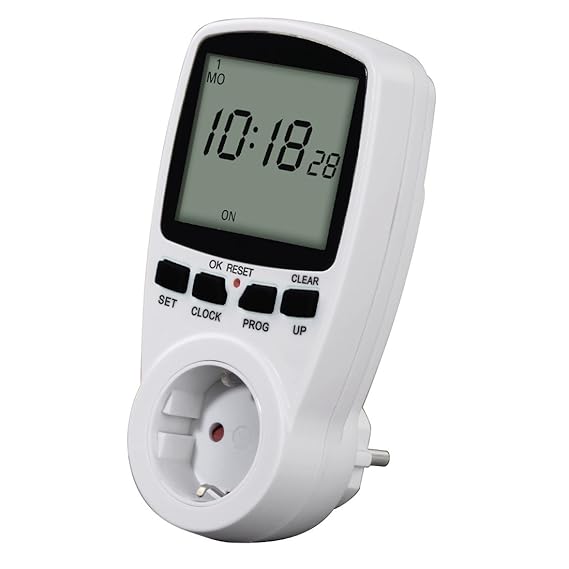 Hama Digitale Zeitschaltuhr (Premium mit Kindersicherung, Zufallsfunktion, extra großes und unbeleuchtetes Display) weiß