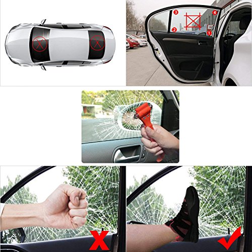 Car Safety Hammer Set of 3 Emergency Escape Tool Auto Car Window Glass Hammer Breaker and Seat Belt Cutter Escape 2-in-1 for Family Rescue & Auto Emergency Escape Tools (3 PCS)