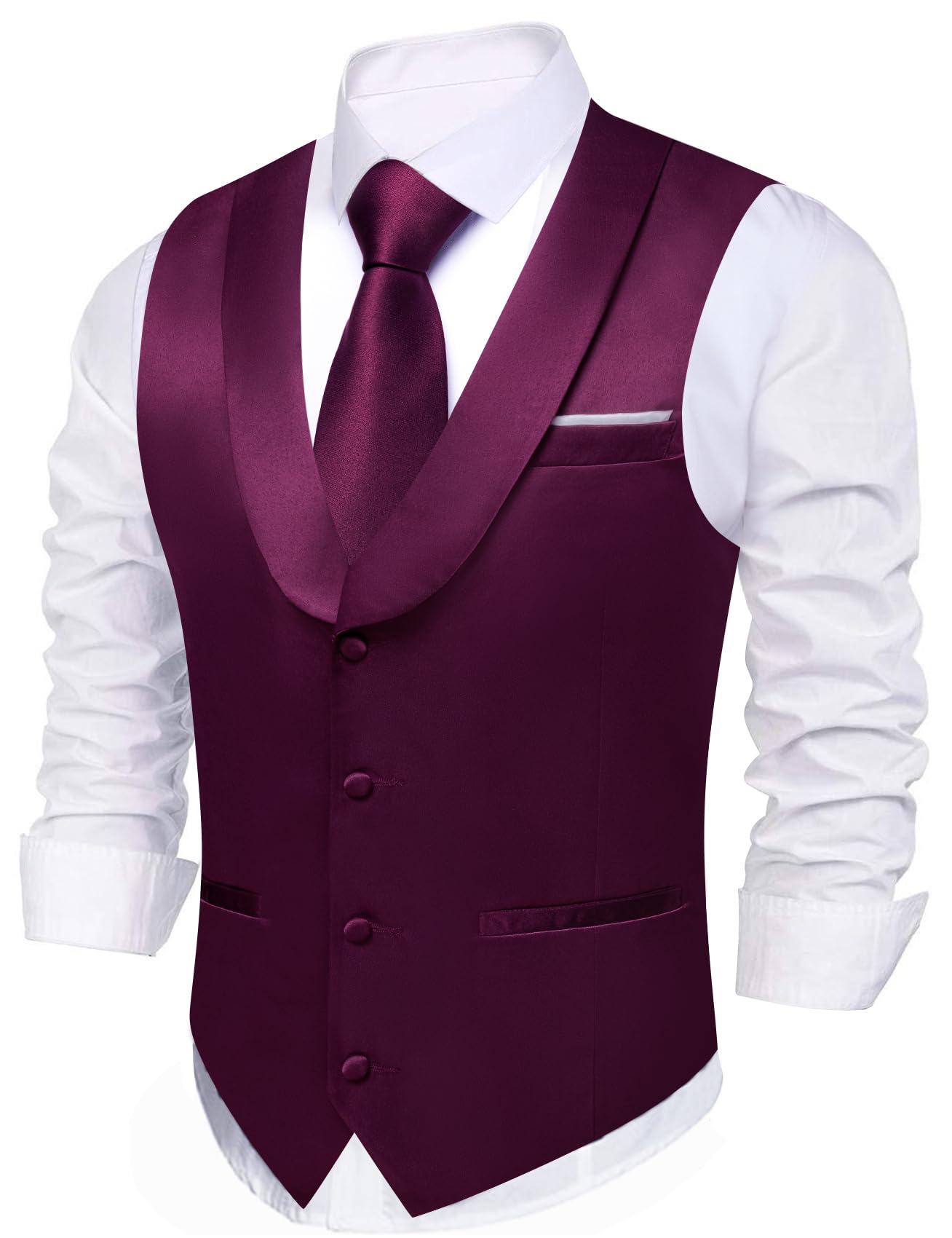 Barry.Wang Mens Dark Purple Vest Formal/Leisure