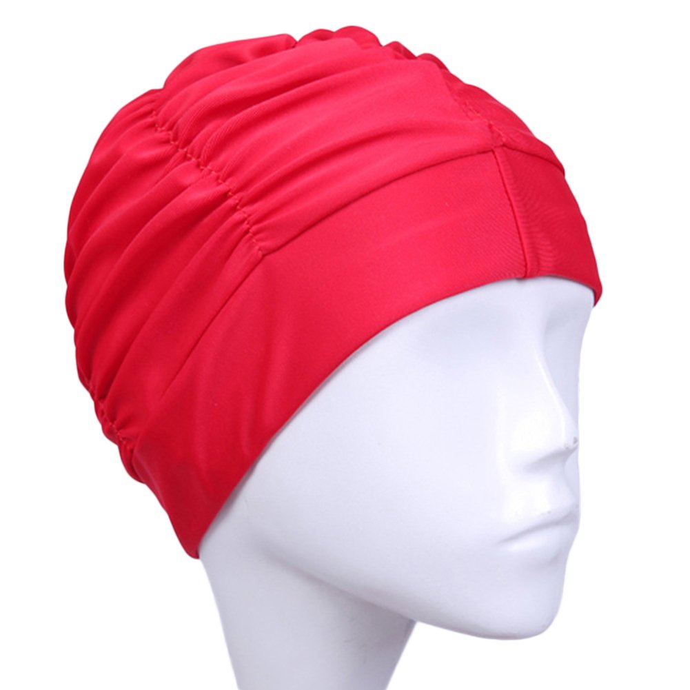 Bonnets De Bain Sports Et Loisirs Spa Pour Plage Piscine Pour Homme Ou Femme Adulte Homyy Bonnet De Bain Plisse En Nylon Pour Cheveux Longs Salon De Coiffure