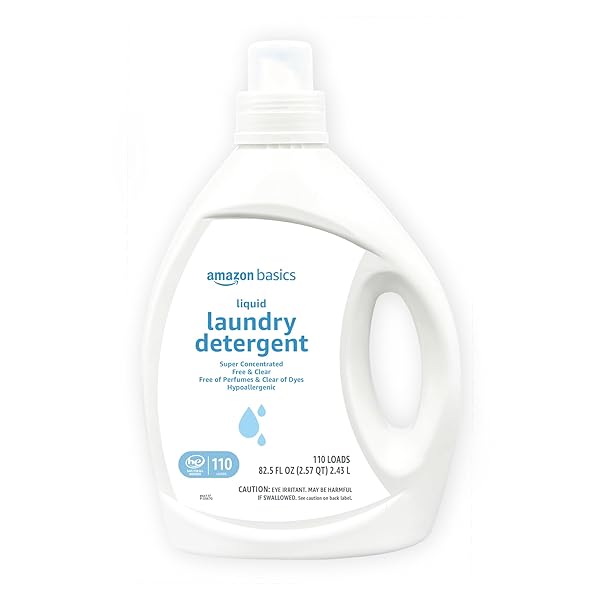AMAZON BASICS CONCENTRATED LIQUID LAUNDRY DETERGENT, HYPOALLERGENIC, FREE...