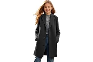 Girls Trench Coat Wool Blend Dress Coat Jacket Single Breasted Winter Windbreaker Overcoat for Kids 5-14 Years