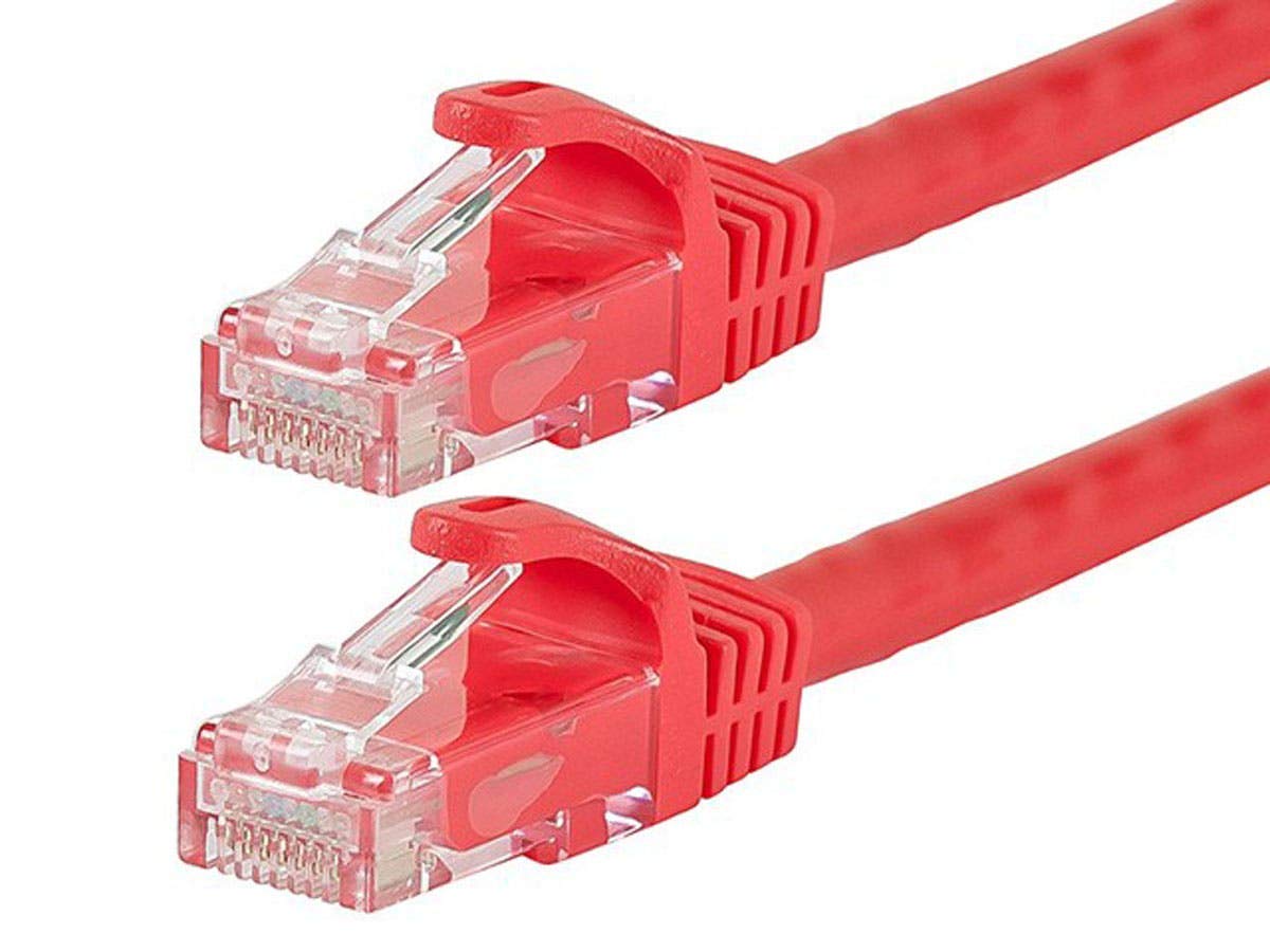 Monoprice 10-Feet FLEXboot Series 24AWG Cat6 550MHz UTP Ethernet Bare Copper Network Cable, Red (109834)