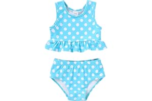 YOUNGER TREE Toddler Baby Girls Summer Swimsuit Sleeveless Striped Swimwear Two-Piece Suit Beach Bikini
