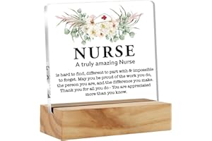 BIFEZ Nurse Appreciation Gift, Nurse Desk Decor a Truly Amazing Nurse Acrylic Desk Plaque Sign with Wood Stand Home Office Desk Sign Keepsake for for Nurse Medical Student RN Nurse