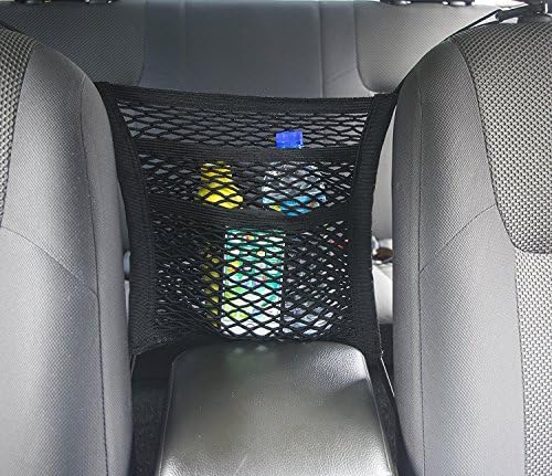 Wanty 3-Layer 2 Pocket Car Seat Storage Mesh/Organizer, Seat Back Net Bag, Barrier of Backseat Pet Kids, Cargo Tissue Purse Holder, Driver Storage Netting Pouch (CAR NET-3 LAYER)