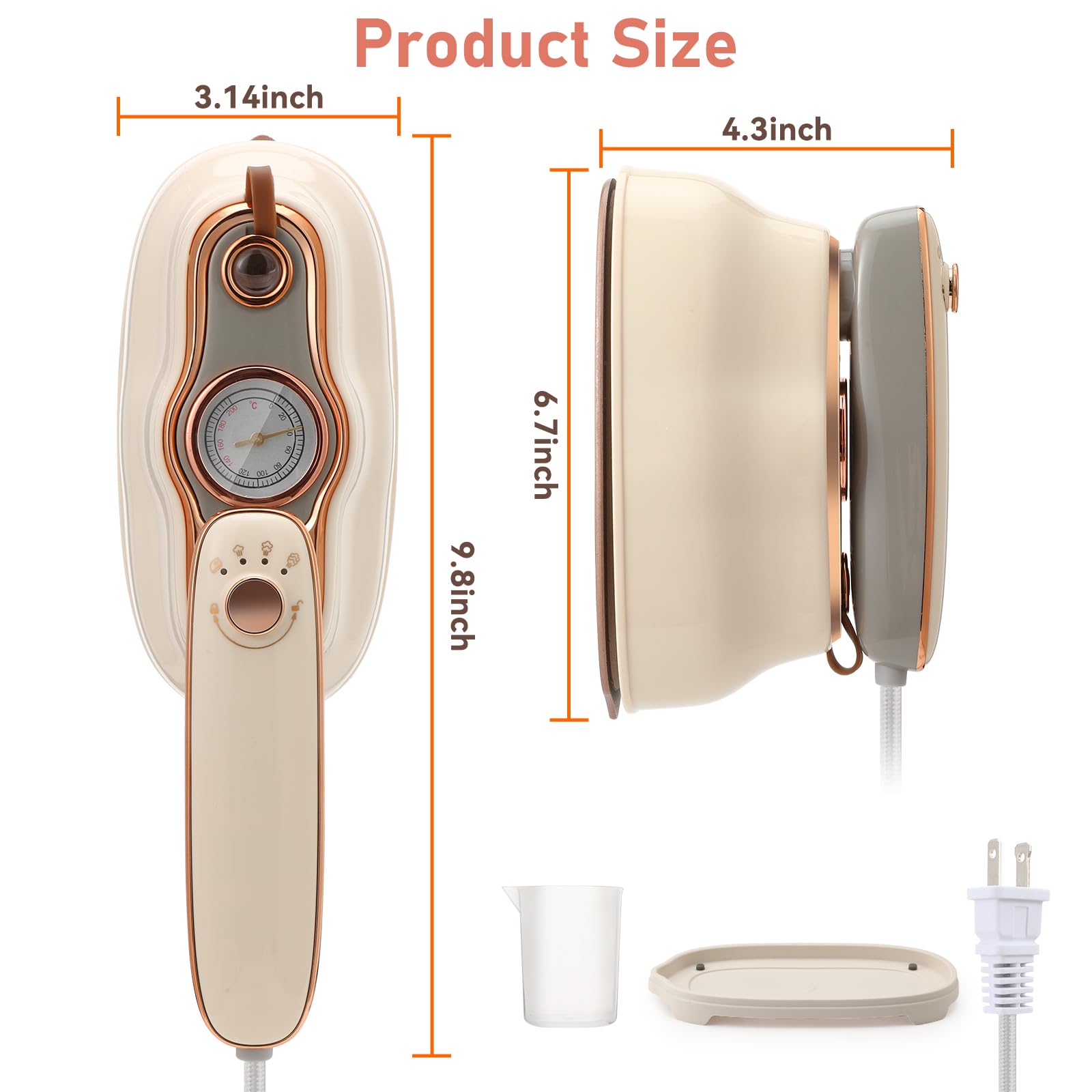 Steamer Iron for Clothes, Biupky 1200w Travel Steamer or Clothes Portable Mini, 180° Rotating Handheld Portable Steamer Mini Iron Travel Steamer for Clothes Travel Iron for Home and Travel