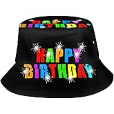 Happy Birthday Printed Bucket Hats Beach Sun Hat for Unisex Summer Travel Outdoor Cap